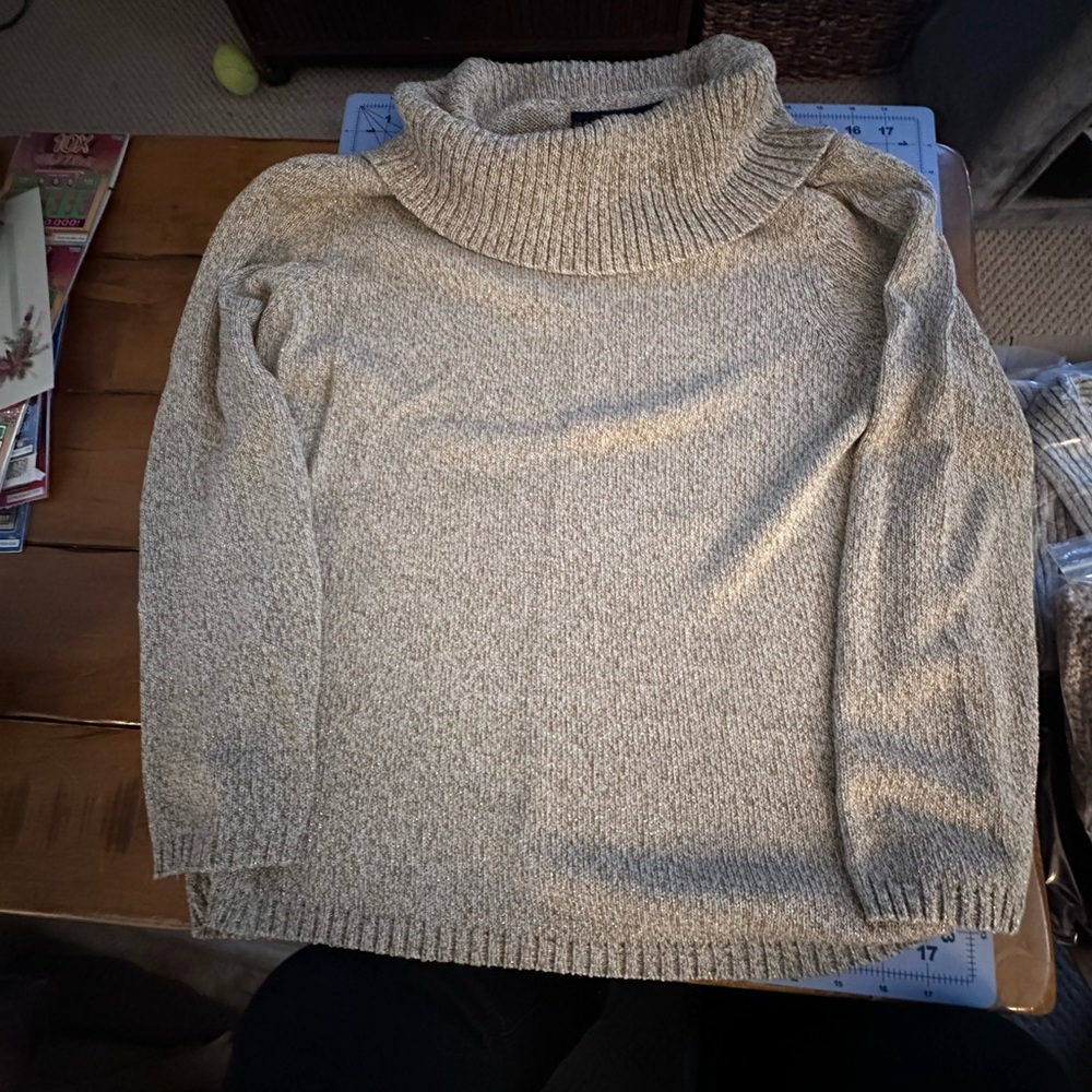 Josephine Chaus Beige Cowl Neck Sweater